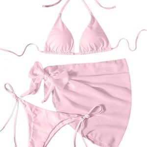Pink Bikini Set with Sheer Cover-Up